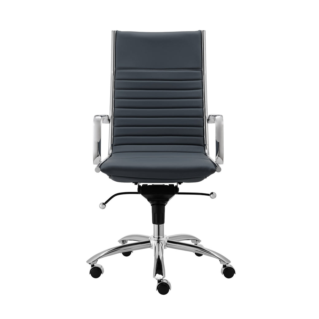 Executive Blue and Chrome High Back Office Chair - 99fab 