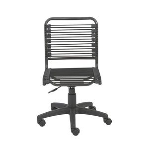 Black Swivel Adjustable Task Chair Bungee Back Steel Frame