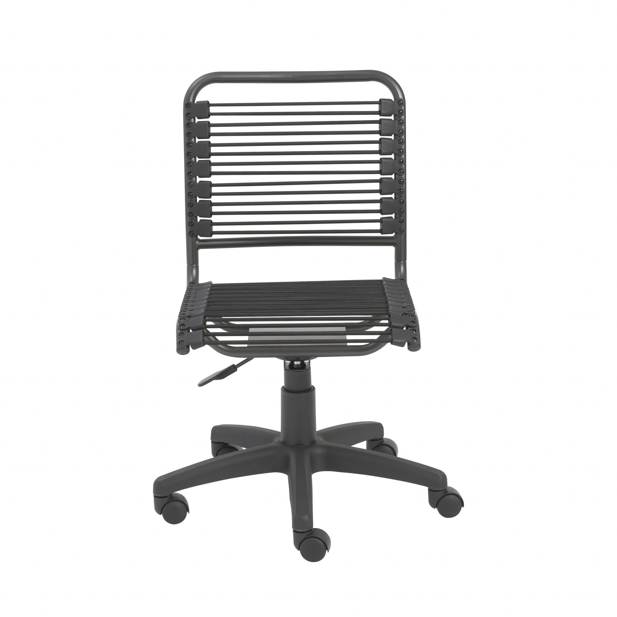 Black Swivel Adjustable Task Chair Bungee Back Steel Frame