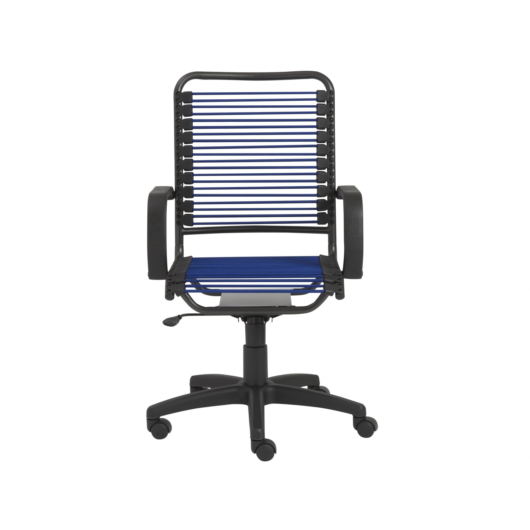 Blue Swivel Adjustable Task Chair Bungee Back Steel Frame