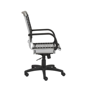 Black Swivel Adjustable Task Chair Bungee Back Steel Frame