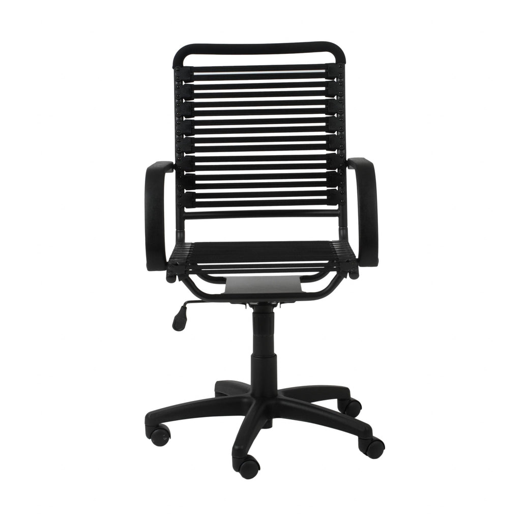 Black Swivel Adjustable Task Chair Bungee Back Steel Frame - 99fab 