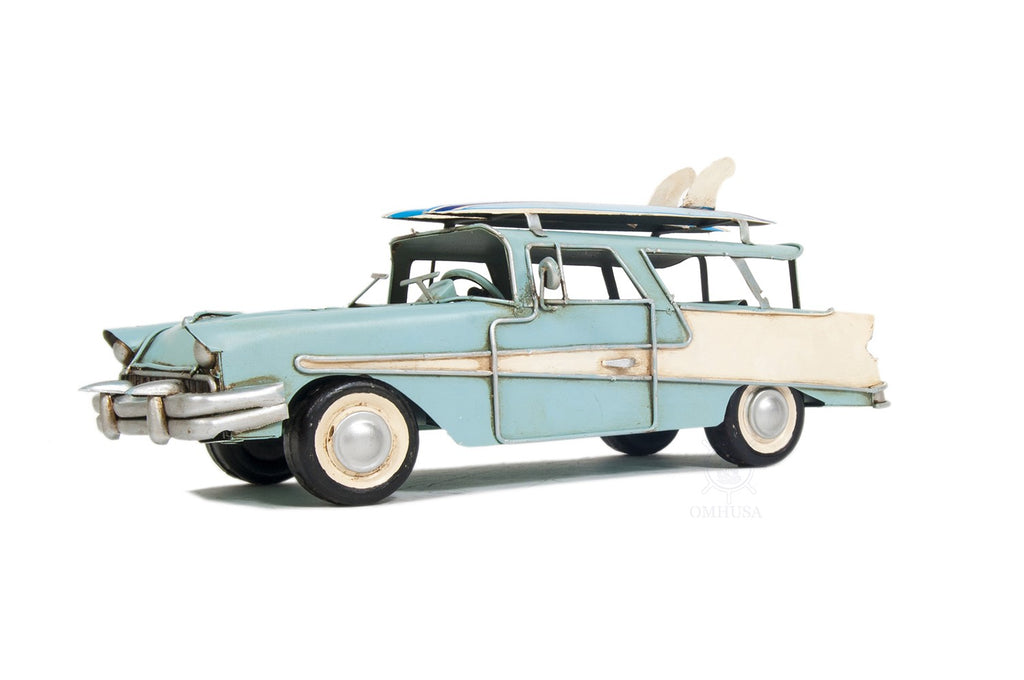 c1957 Blue Ford Country Squire Station Wagon Sculpture - 99fab 