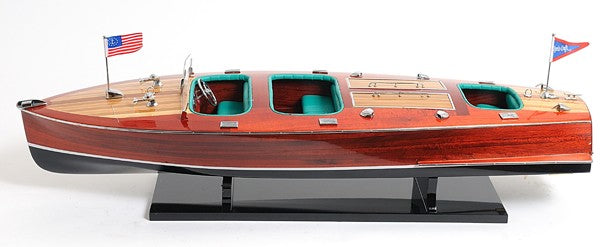 c1928 Chris Craft Triple Cockpit Large Painted Model - 99fab 