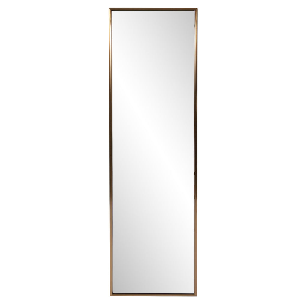 Antiqued Brushed Brass Rectangular Full Length Wall Mirror - 99fab 