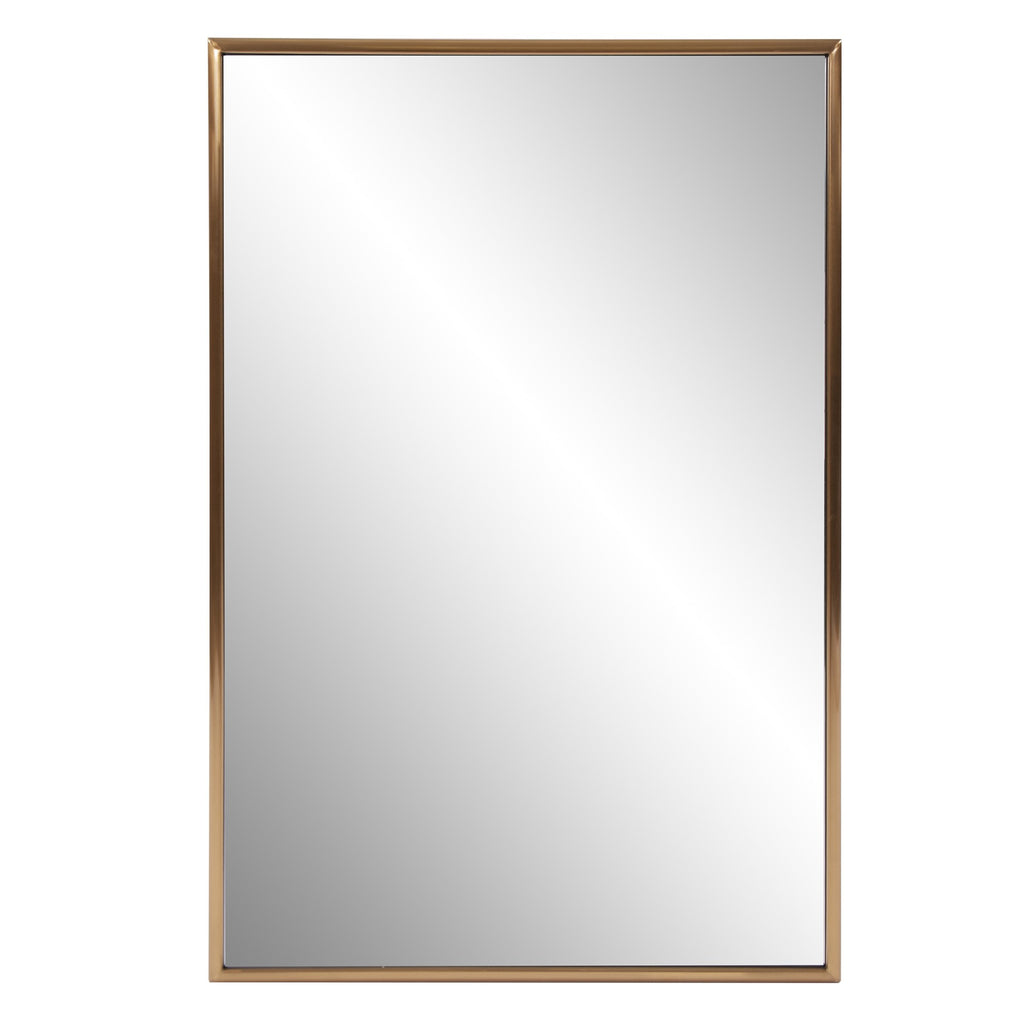 Antiqued Brushed Brass Rectangular Wall Mirror - 99fab 