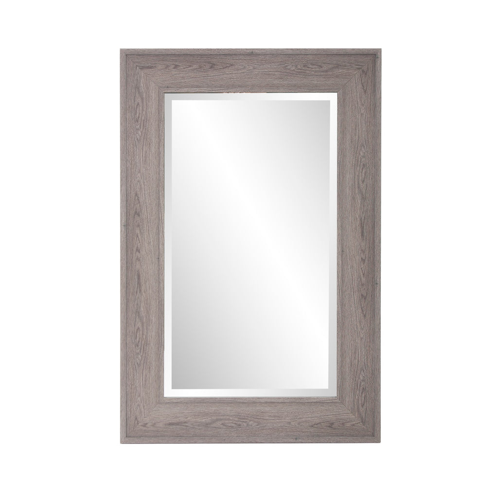 Warm Gray Faux Wood Beveled Rectangular Mirror - 99fab 