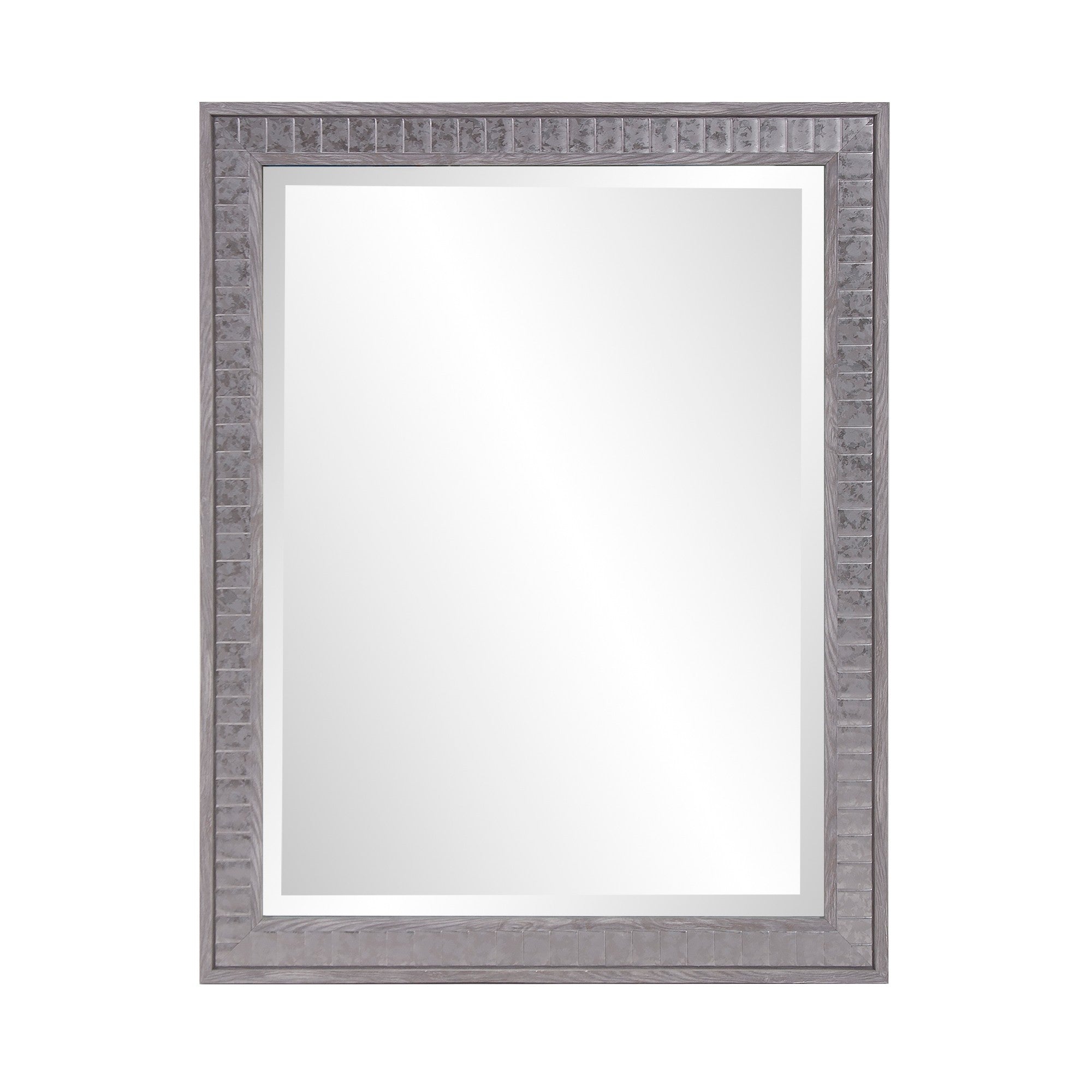 Warm Gray Faux Wood Rectangle Mirror