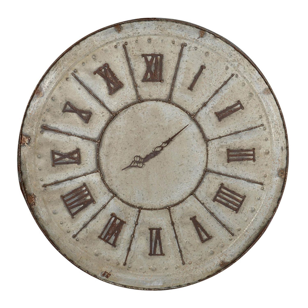 Rustic Farmhouse Distressed Tin Round Wall Clock - 99fab 