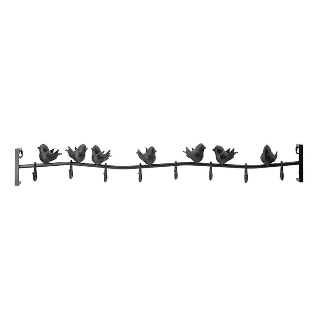 Modern Black Birds Eight Hook Wall Coat Hanger - 99fab 