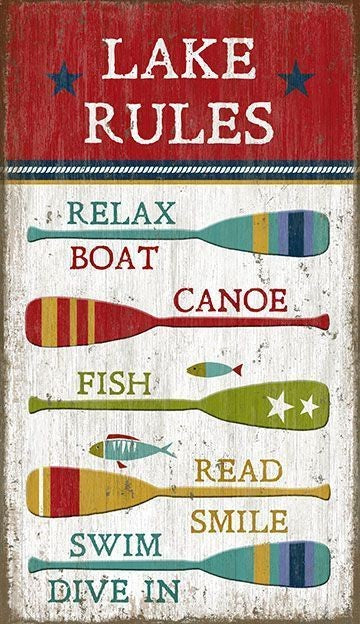 Vintage Boat Oars Lake Rules Wall Art - 99fab 