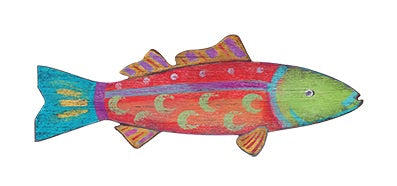 Rustic Orange and Red Whimsy The Fish Wall Art