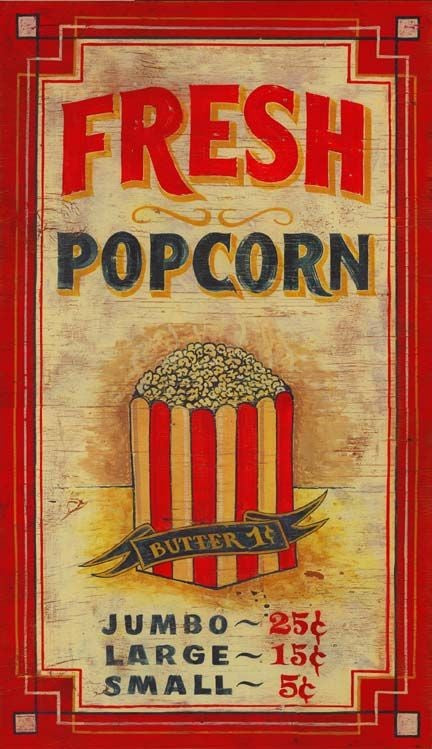 Vintage Fresh Popcorn Advertisement Wall Décor - 99fab 