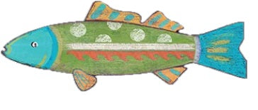 Rustic Green Whimsy The Fish Wall Art - 99fab 