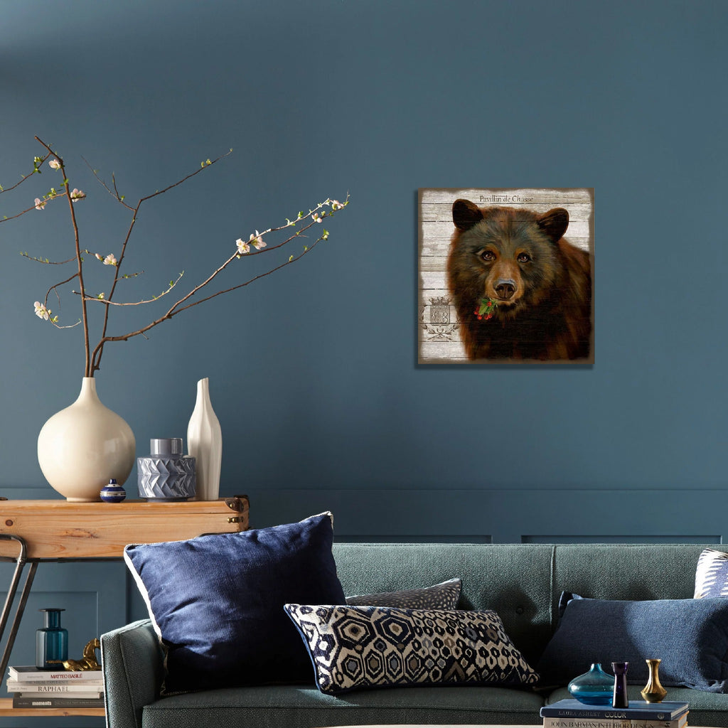 Vintage French Chocolate Brown Bear Wall Art - 99fab 