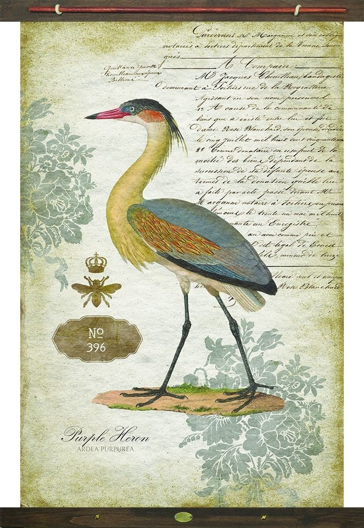 Yellow Vintage Heron Tapestry XL Wall Décor - 99fab 