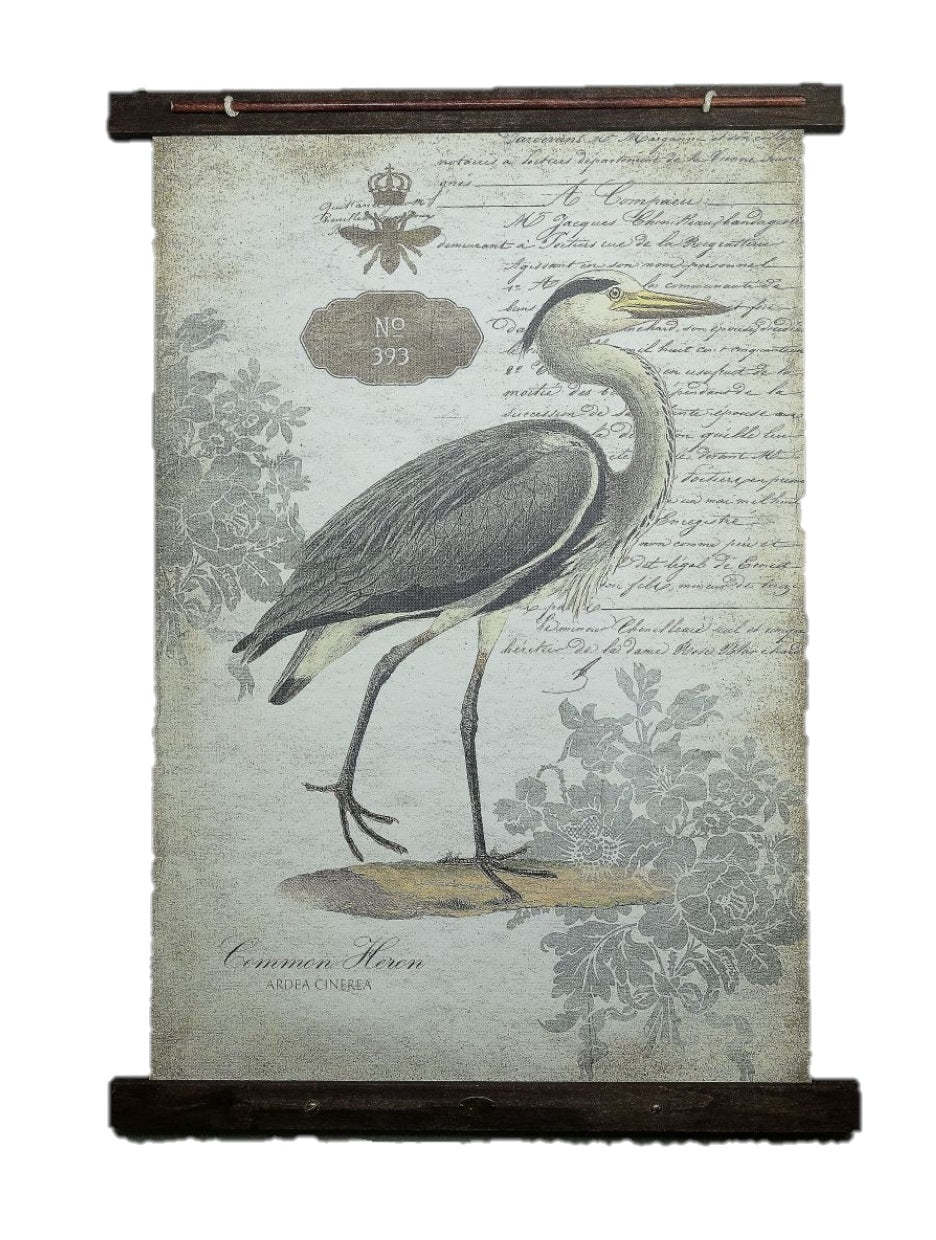 Grey Vintage Heron Large Tapestry Wall Décor - 99fab 