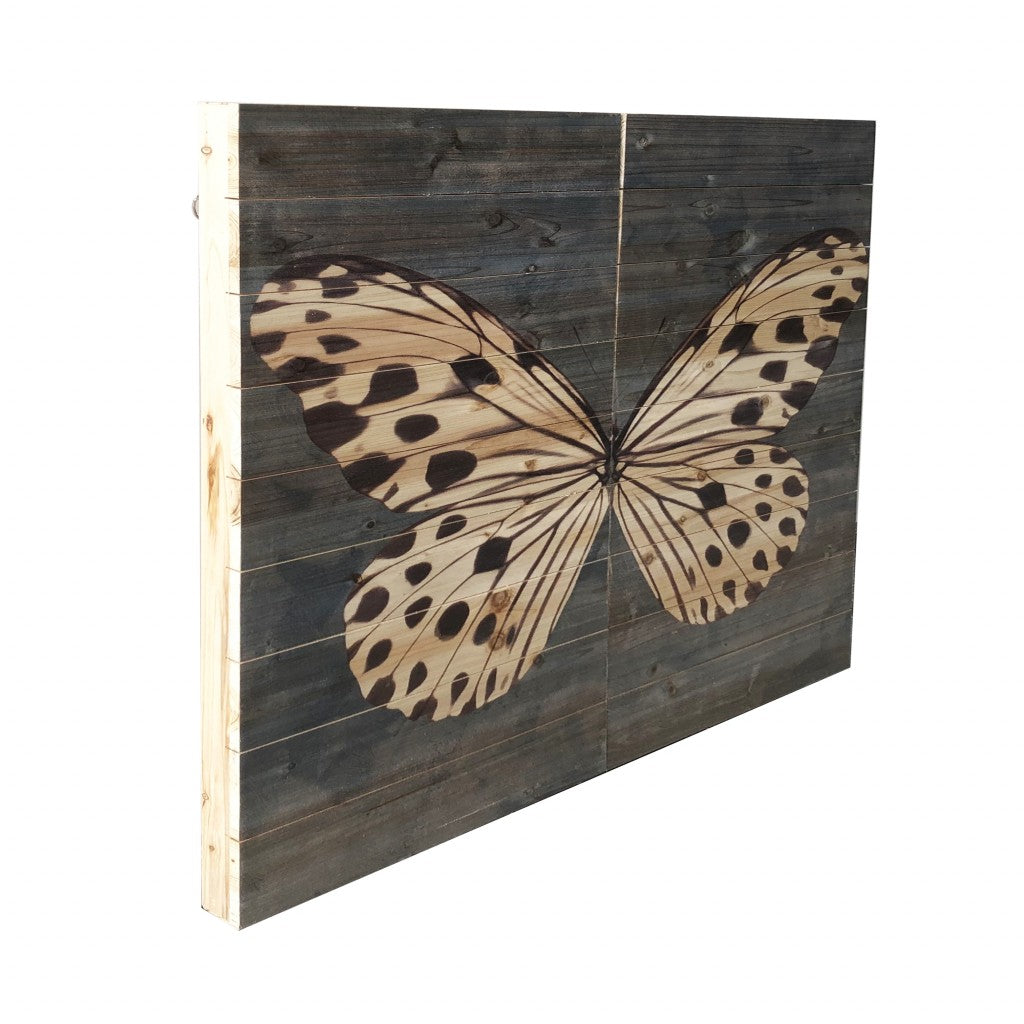 Two Piece Graceful Butterfly Wood Plank Wall Art - 99fab 