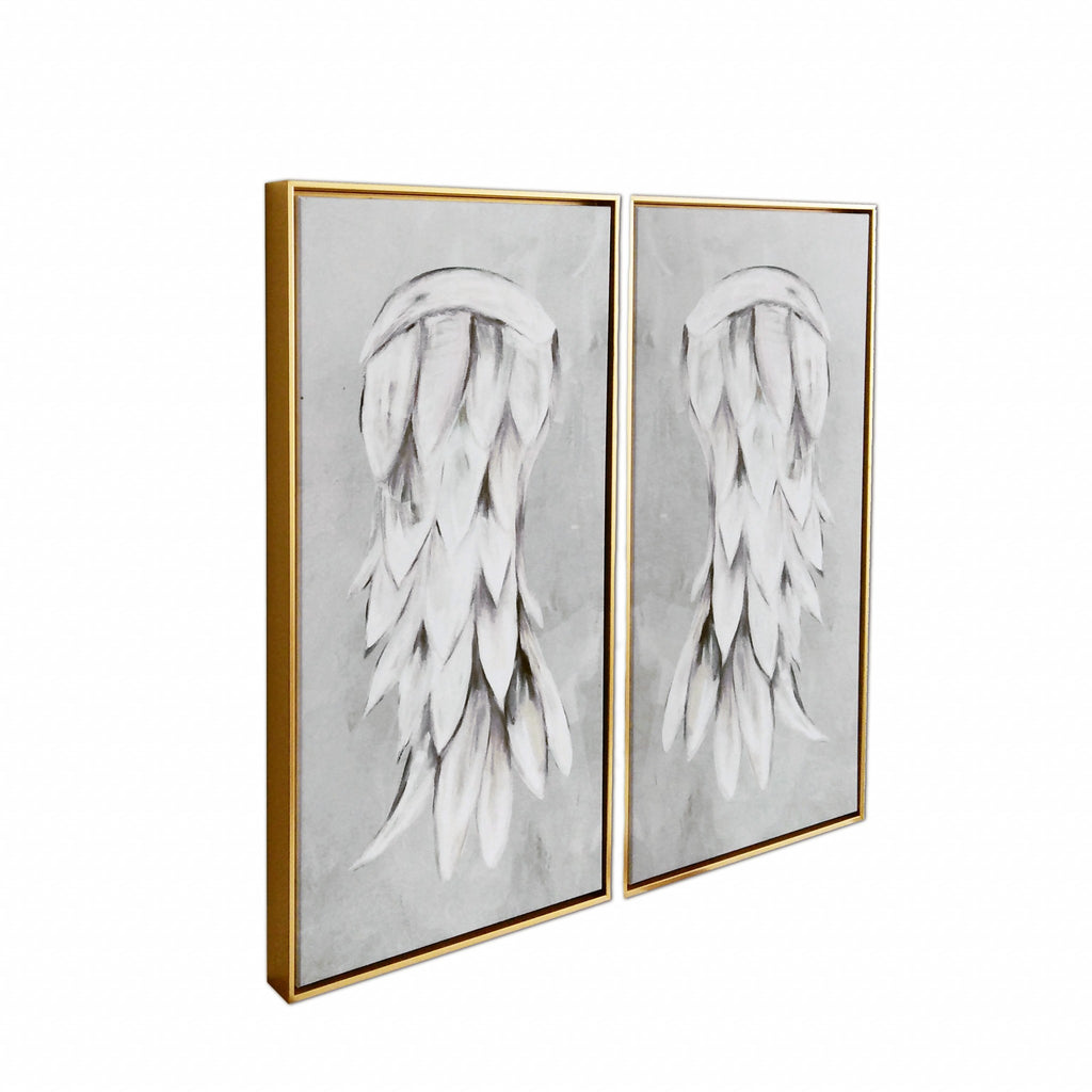 Innocent Angel Wings Framed Canvas Wall Art - 99fab 