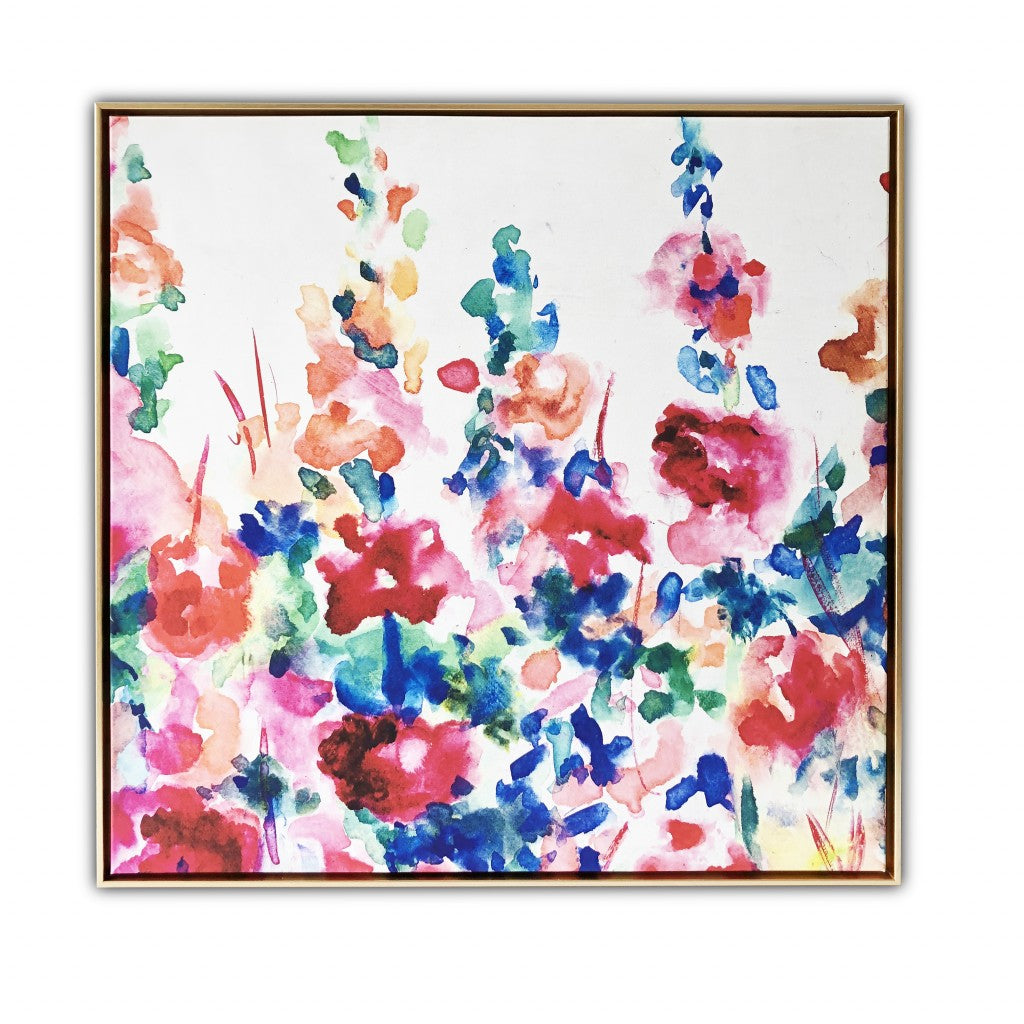 Pretty Floral Garden Framed Canvas Wall Art - 99fab 