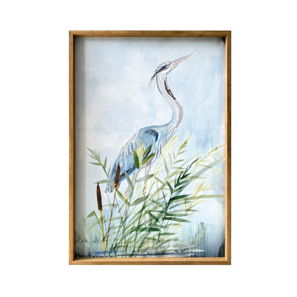 Stunning Heron Wooden Framed Canvas Wall Art - 99fab 