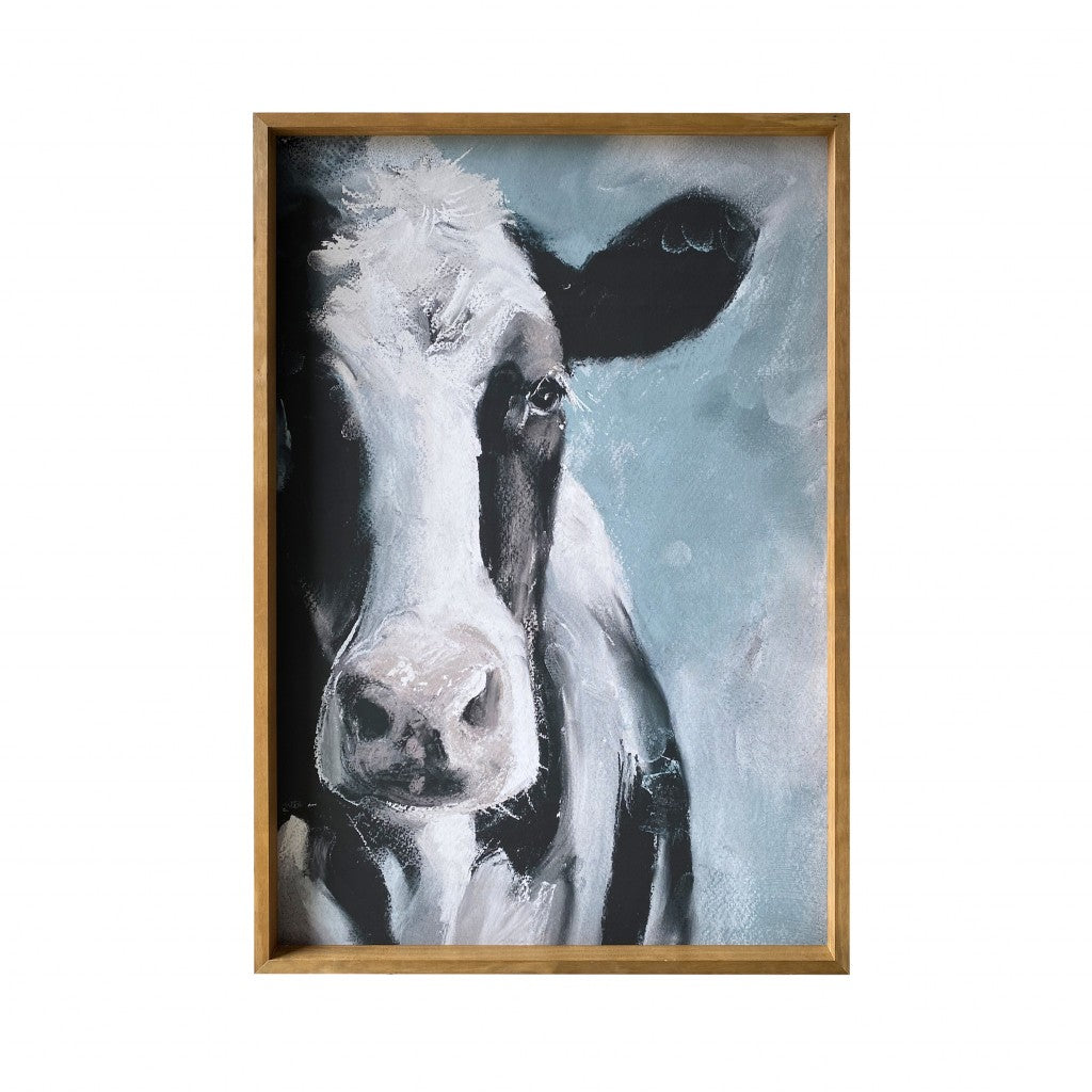 Sweet Cow Wooden Framed Canvas Wall Art - 99fab 