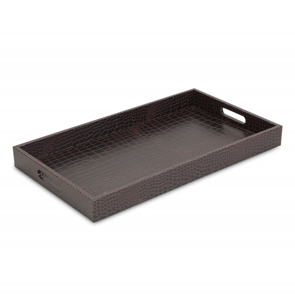 Brown Faux Croc Serving Tray - 99fab 