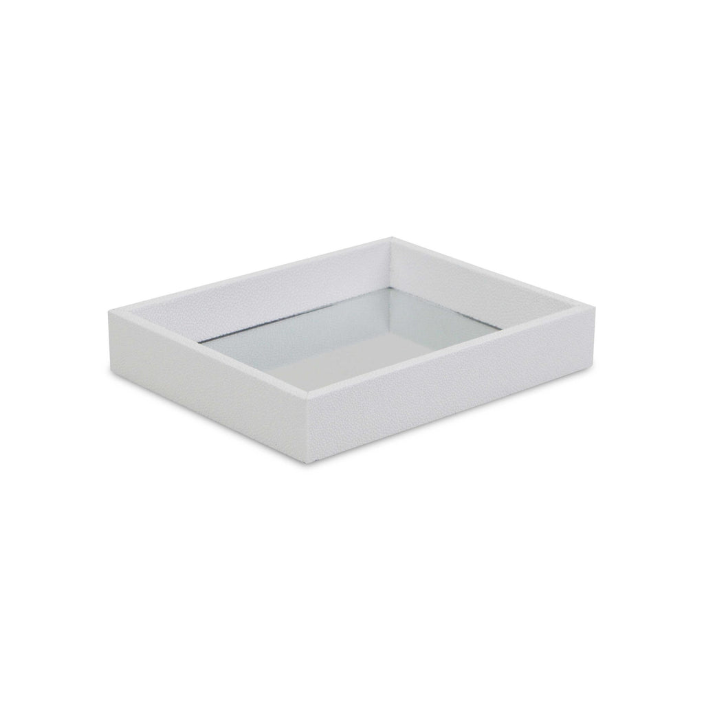 White Shagreen Mirrored Tray - 99fab 