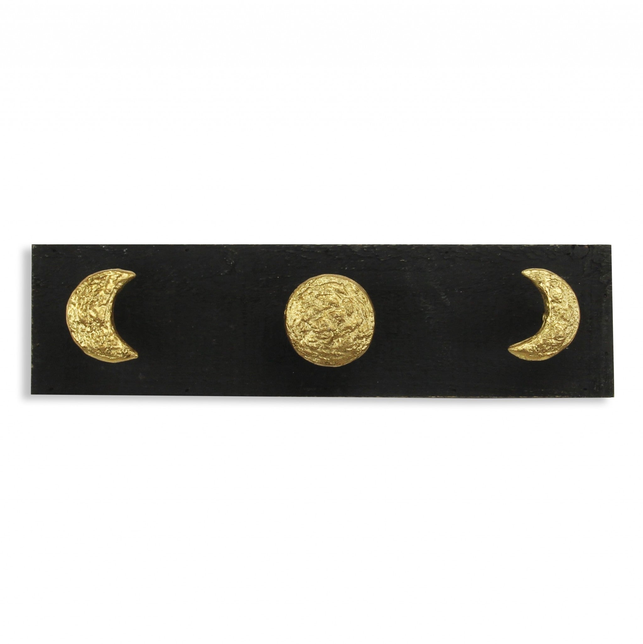 Black and Gold Moon Phase Three Hook Coat Hanger