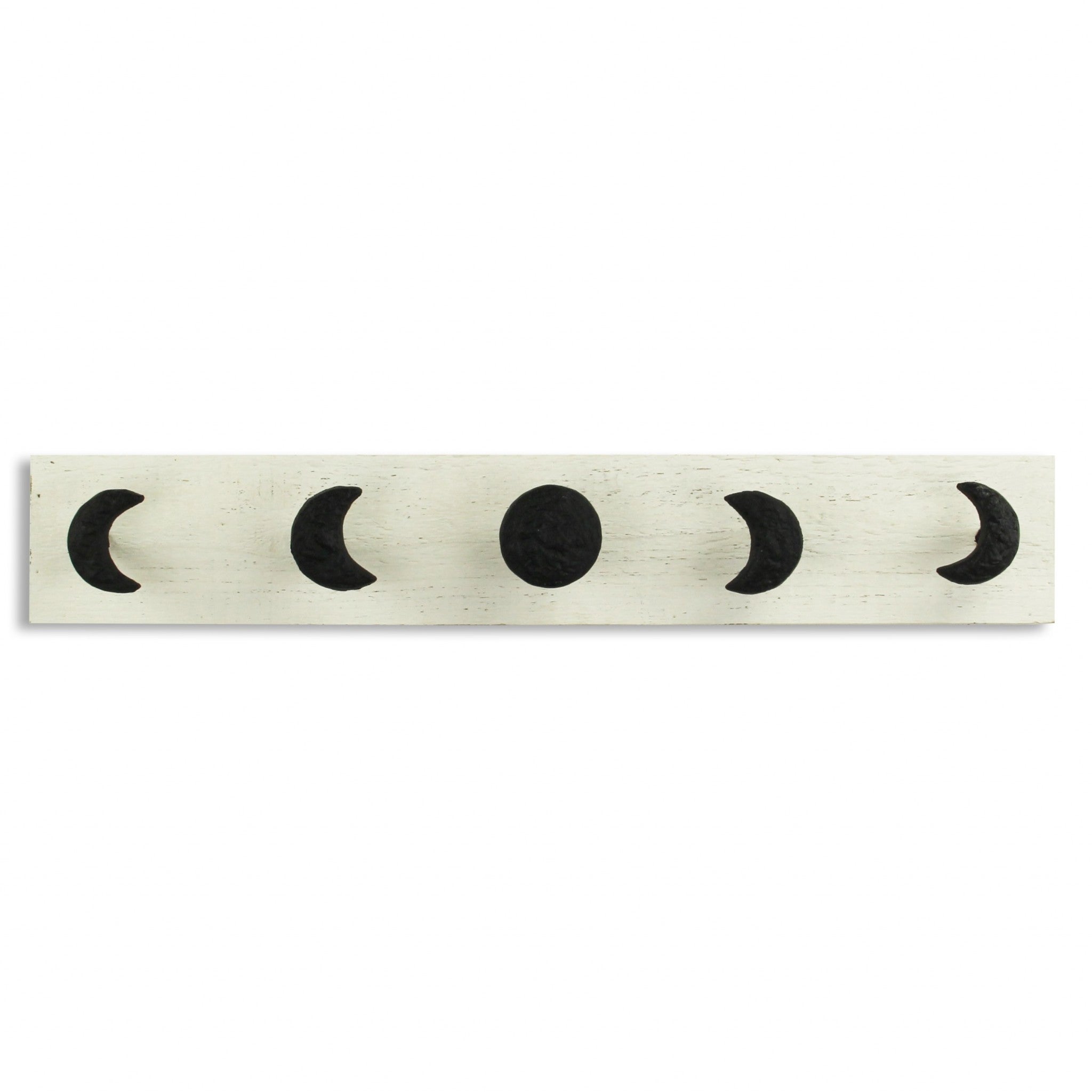 White and Black Moon Phase Five Hook Coat Hanger