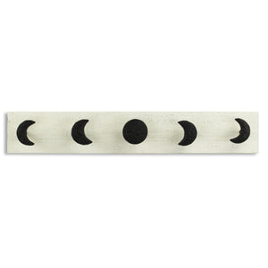 White and Black Moon Phase Five Hook Coat Hanger