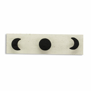 White and Black Moon Phase Three Hook Coat Hanger