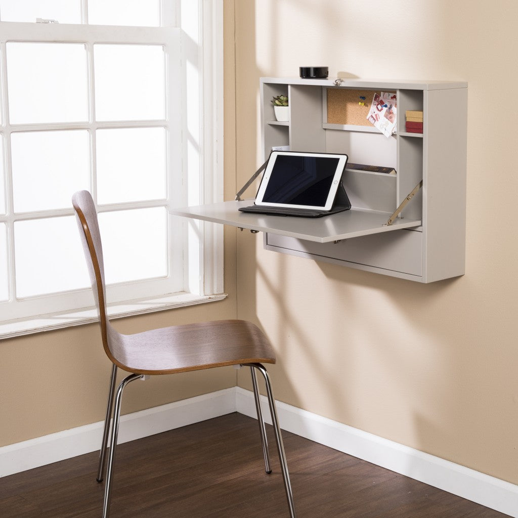 Gray Wall Mount Folding Desk