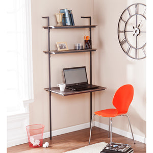 Burnt Oak Wall Mounted Floating Desk