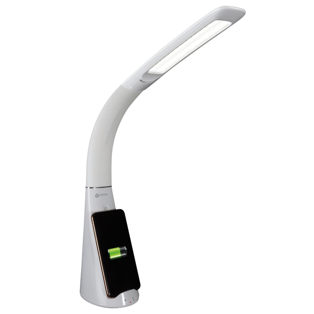 Contemporary White Sanitizing and Charging LED Desk Lamp - 99fab 