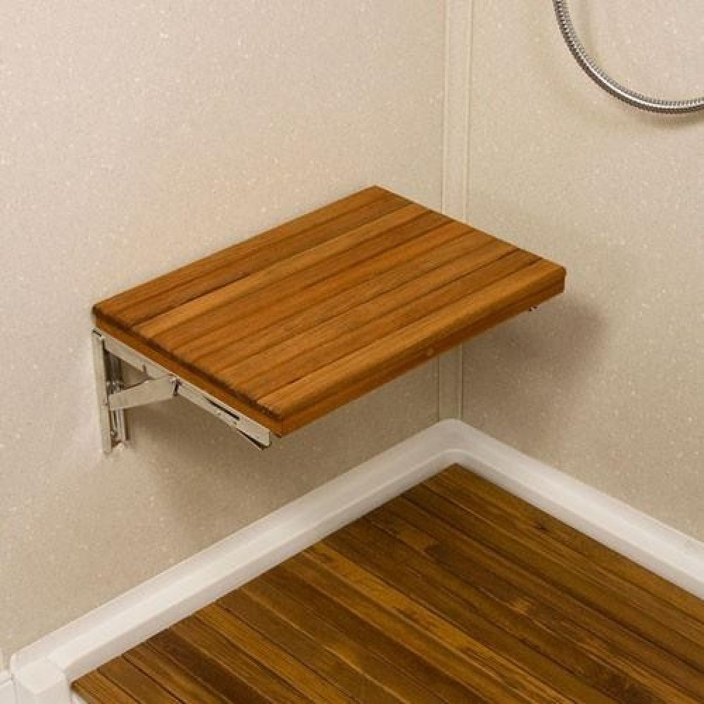 17" Grand Resort Wall Mount Teak Shower Bench