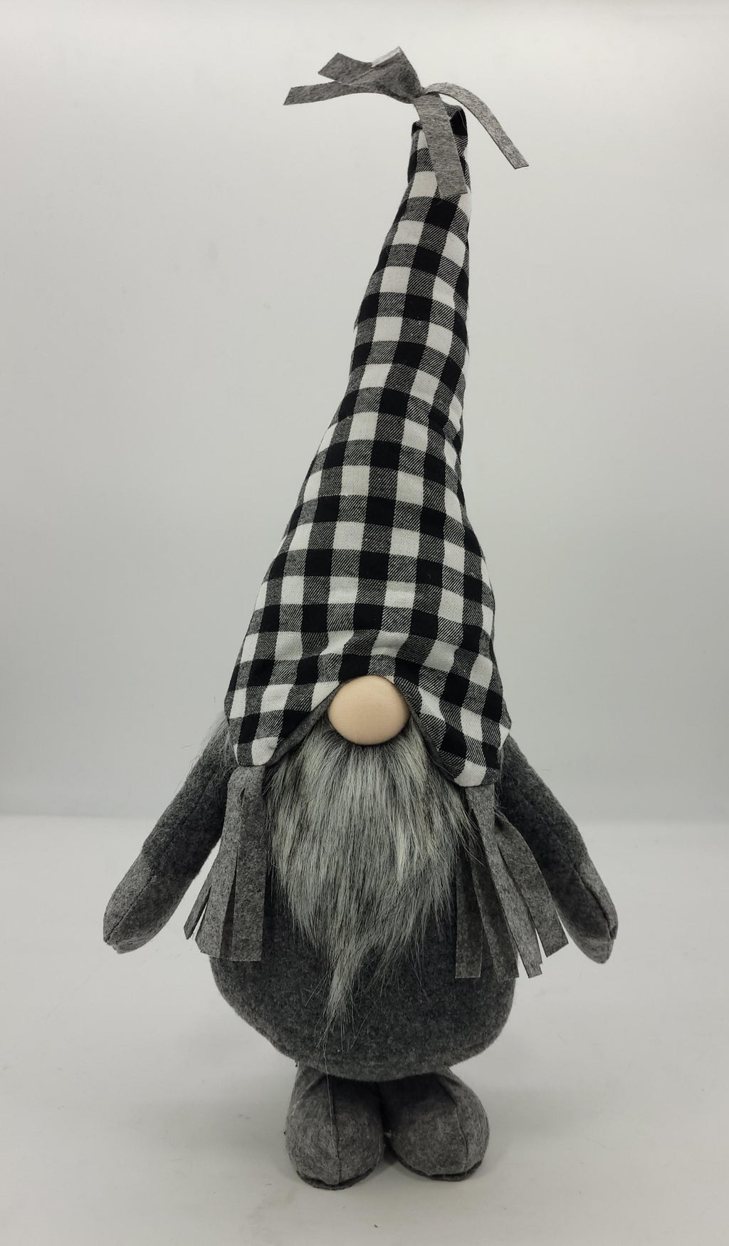 Black and White Buffalo Plaid Standing Gnome - 99fab 