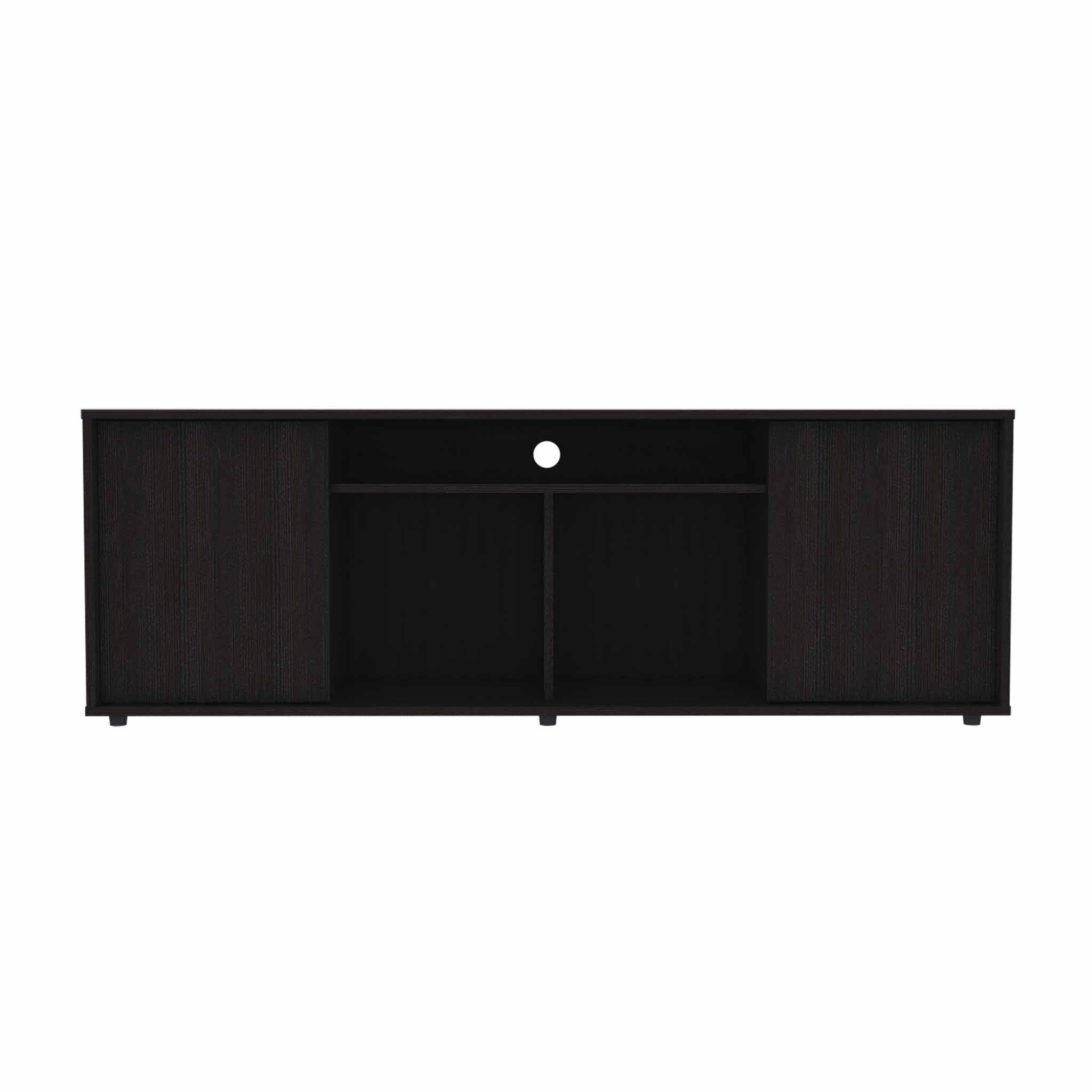 Black TV Stand Media Center with Two Cabinets