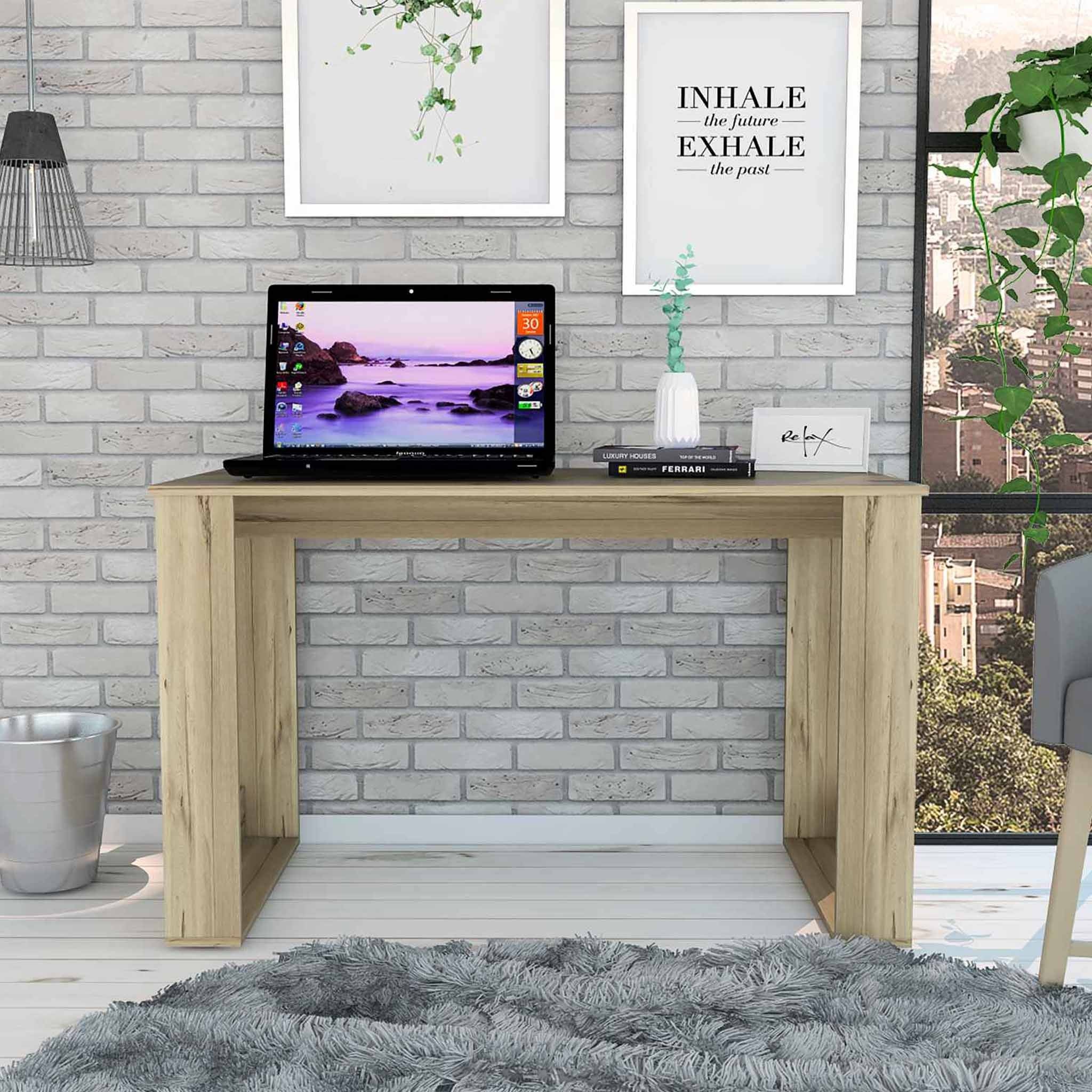 Minimalist Natural Espresso Computer Desk