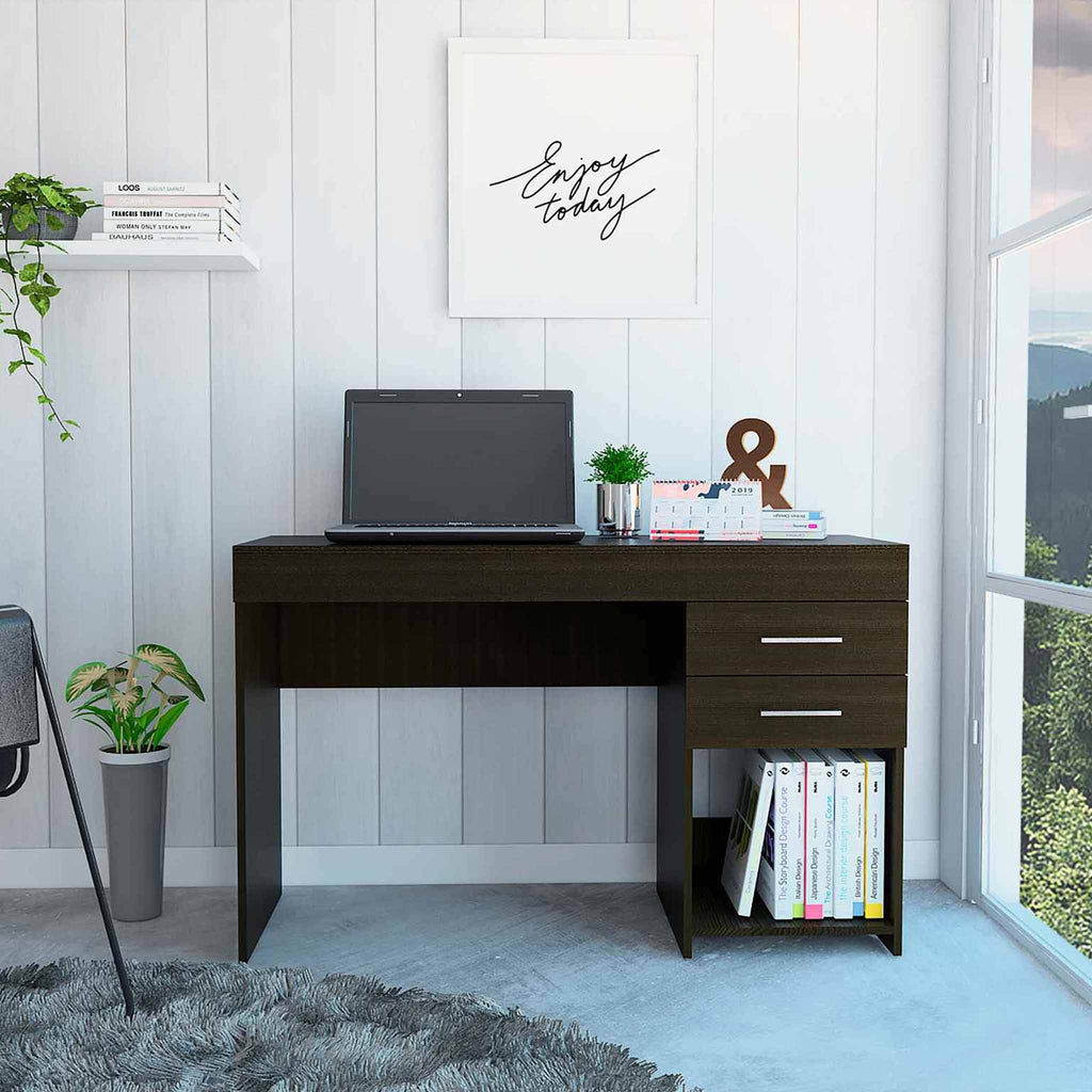 Deon Black Two Drawer Computer Desk - 99fab 