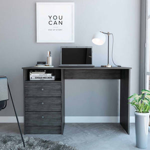 Torino Gray Oak Three Drawer Computer Desk