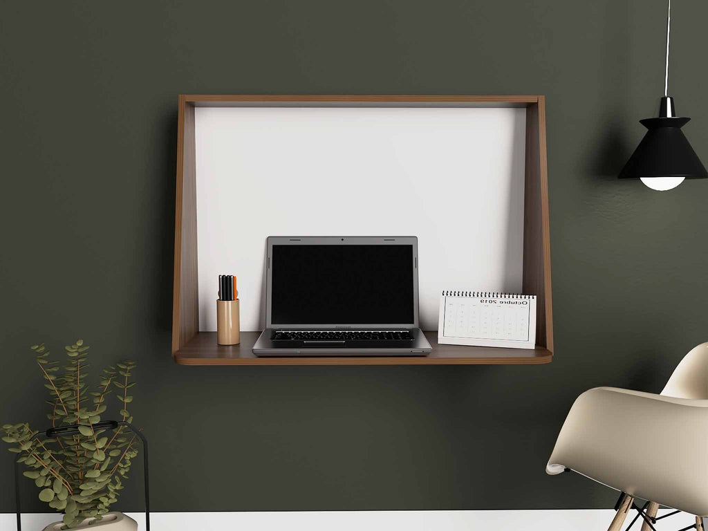 Contempo Mahogany and White Wall Desk - 99fab 