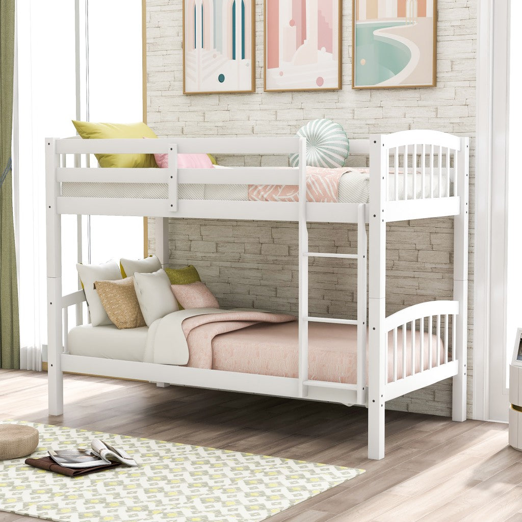 White Twin Over Twin Bunk Bed - 99fab 