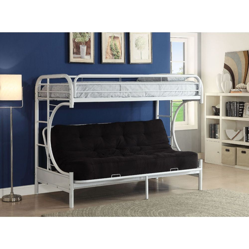 White Twin Over Full Futon Bunk Bed