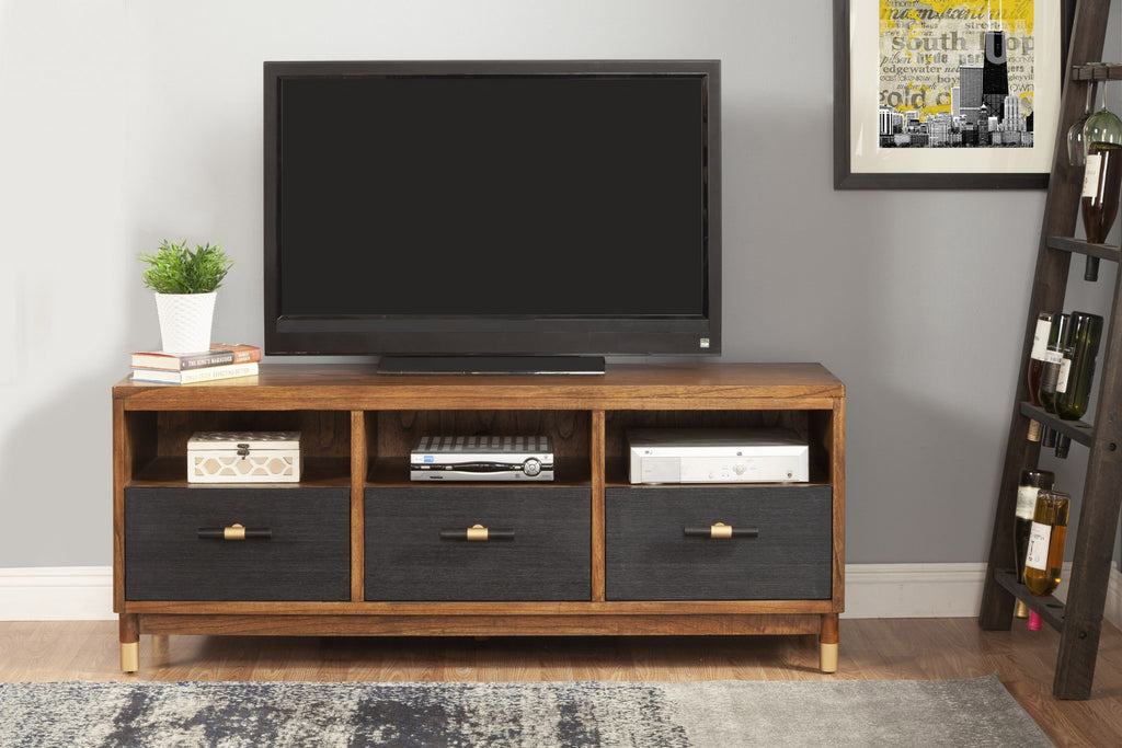 Walnut and Black Mid Century Modern TV Console - 99fab 