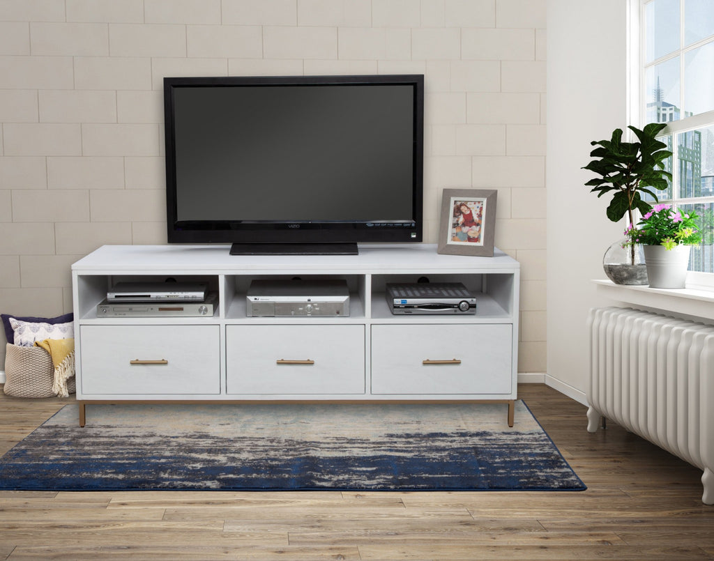 Glam White and Gold TV Console - 99fab 