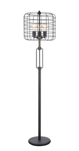 63" Black Three Lights Novelty Floor Lamp With Black Novelty Shade