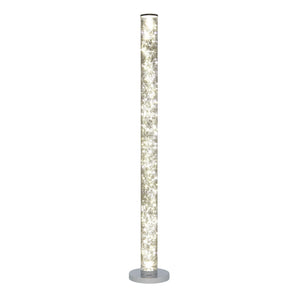 49" Steel LED Column Floor Lamp With Clear Drum Shade