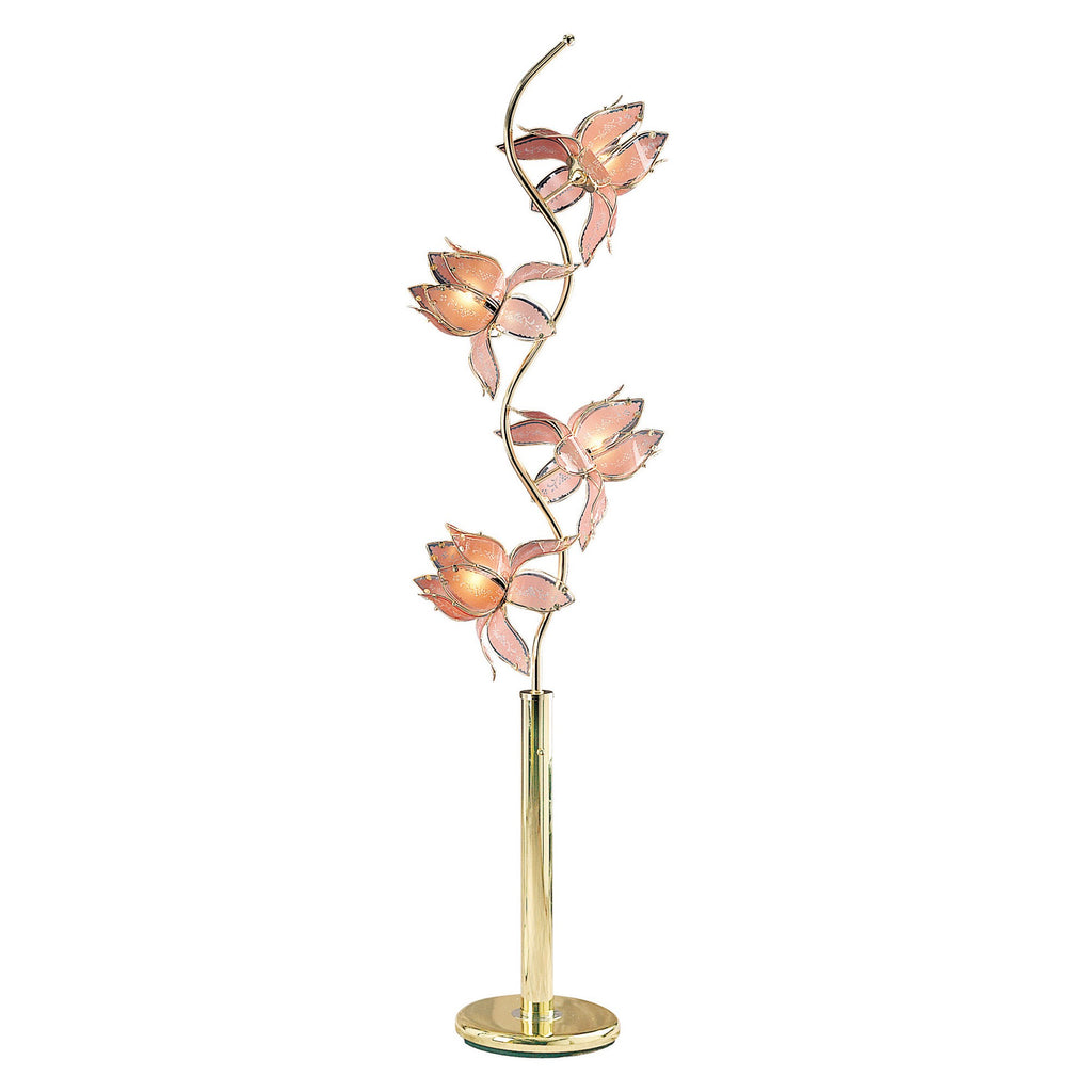 Contemporary Gold Glass Floral Table Lamp - 99fab 