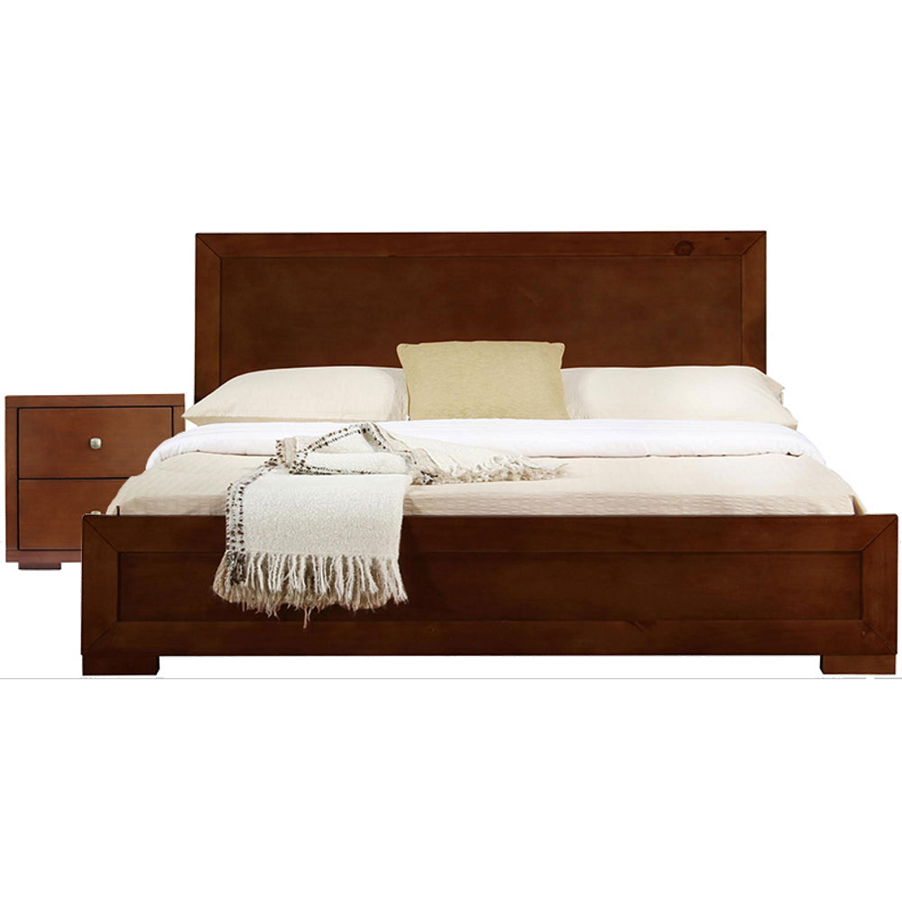 Moma Walnut Wood Platform Twin Bed With Nightstand - 99fab 